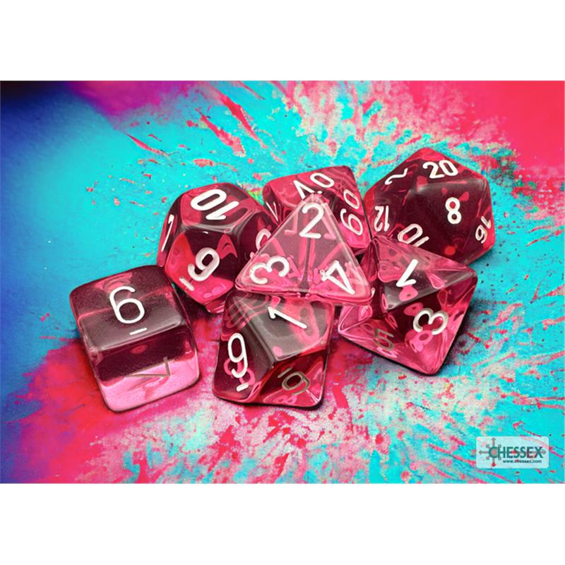 23084 Pink/White Translucent Dice