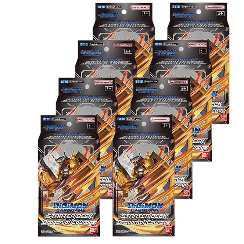 Display 8x Digimon Card Game ST-15 Starter Deck Dragon of Courage