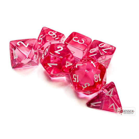 23084 Pink/White Translucent Dice