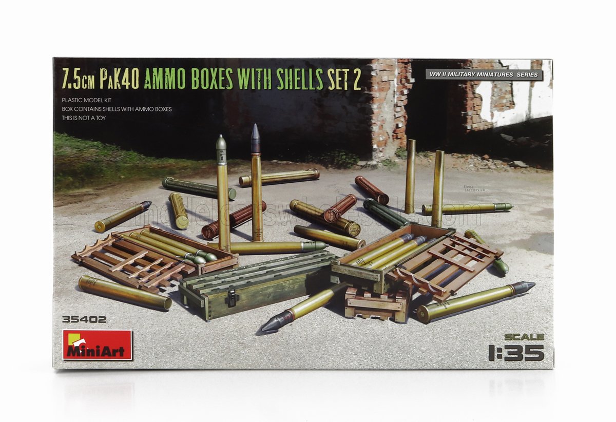 ACCESSORIES | MILITARY 7.5CM PAK40 AMMO BOXES WITH SHELLS SET 2 | /