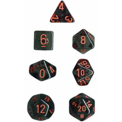 23088 Smoke/Red Translucent Dice