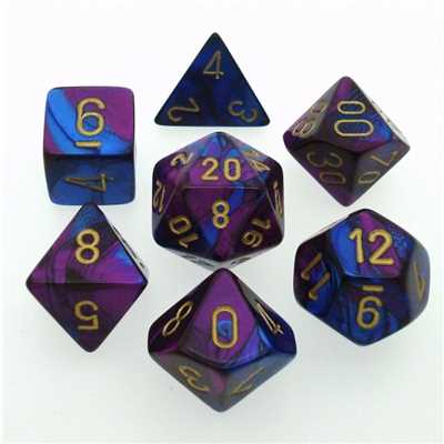 26428 Gemini Polyhedral Blue-Purple w/gold