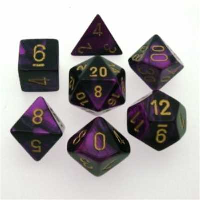 26440 Gemini Polyhedral Black-Purple w/gold