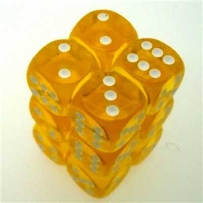 23602 16mm d6 Yellow/white Dice Block