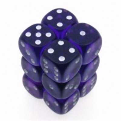 23607 16mm d6 Purple/white Dice Block (12-Dice)