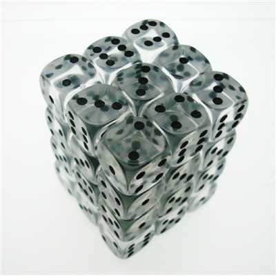 23801 12mm d6 Clear/Black Dice Block (36-Dice)