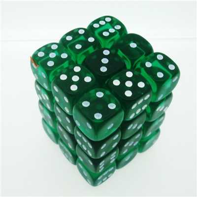 23805 12mm d6 Green/White Dice Block (36-Dice)