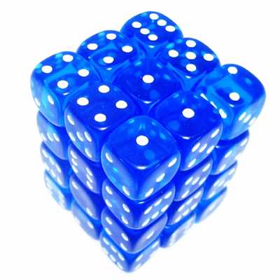 23806 12mm d6 Blue/White Dice Block (36-Dice)