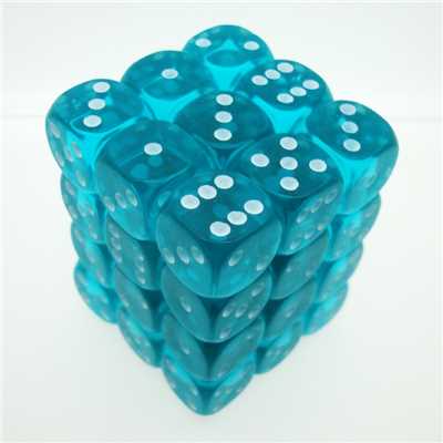 23815 12mm d6 Teal/White Dice Block (36-Dice)