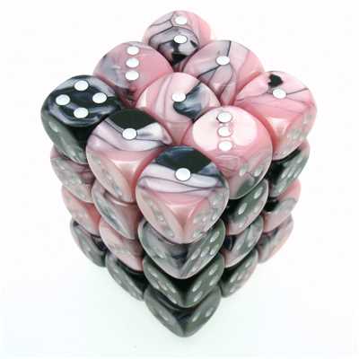 26830 Gemini 12mm d6 Black-Pink w/white