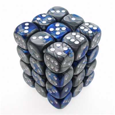 26823 Gemini 12mm d6 Blue-Steel w/white