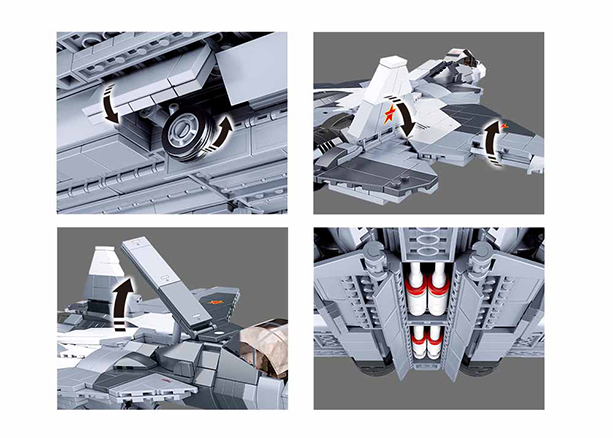 Sluban Gray White Jet Fighter 2 in 1