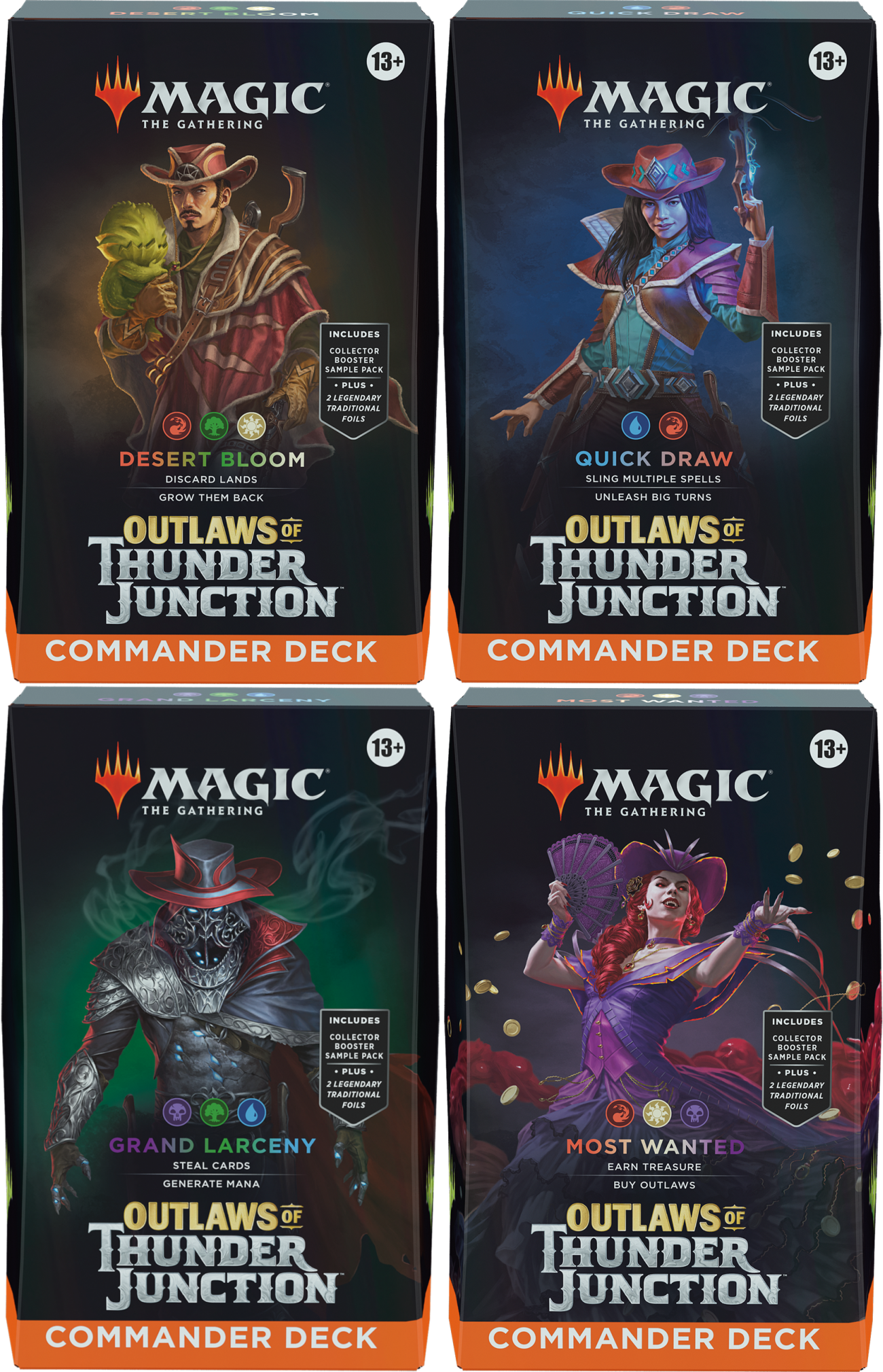 MTG - Outlaws of Thunder Junction Commander Deck Display (4 Decks) - ENG